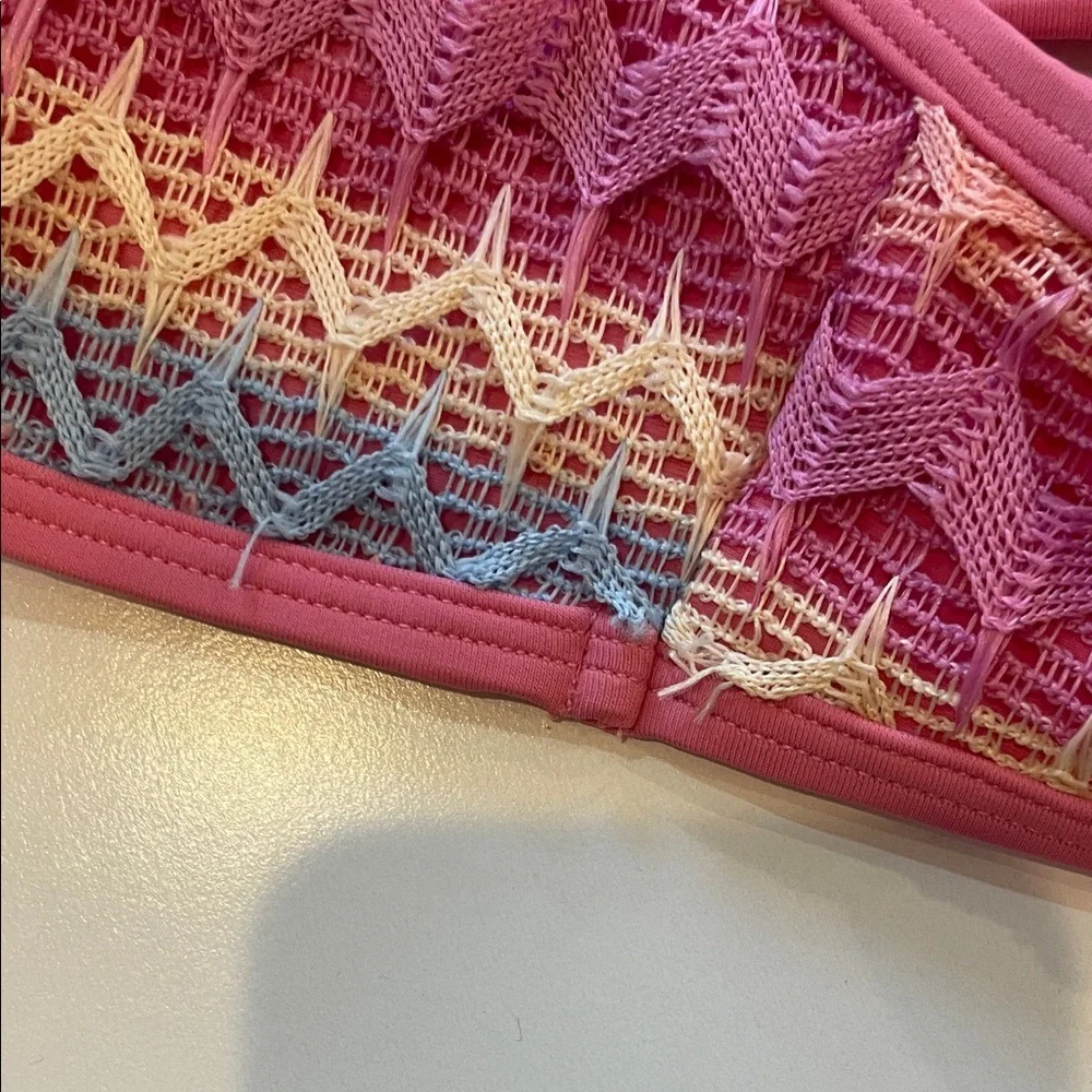 Strawberry milk mob Pink Multicolor Bikini Top - Picture 3 of 3